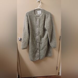 Aritzia Wilfred Free Sherpa Long Liner Snap On Jacket Sz M